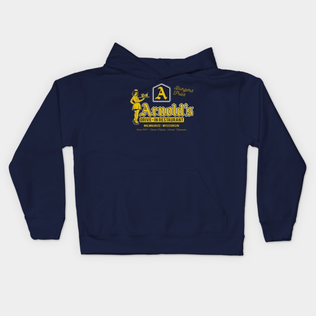 Arnold's Drive In Restaurant Happy Days Kids Hoodie by Alema Art